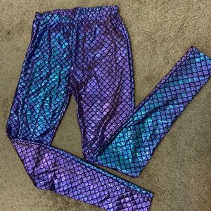 Metallic Mermaid Print Leggings